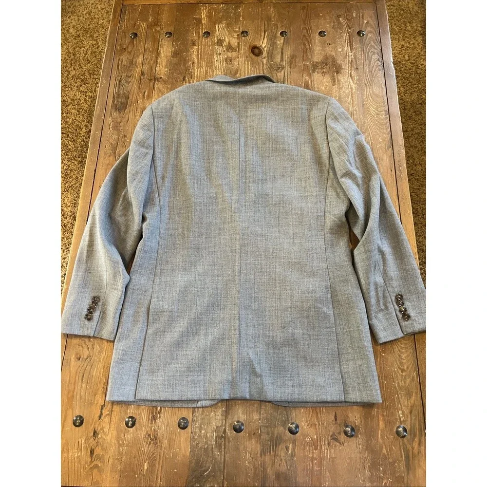 Voyager x J. Crew 365 Thompson Sport Coat 100% Wool Light Gray Suit Jacket 40R